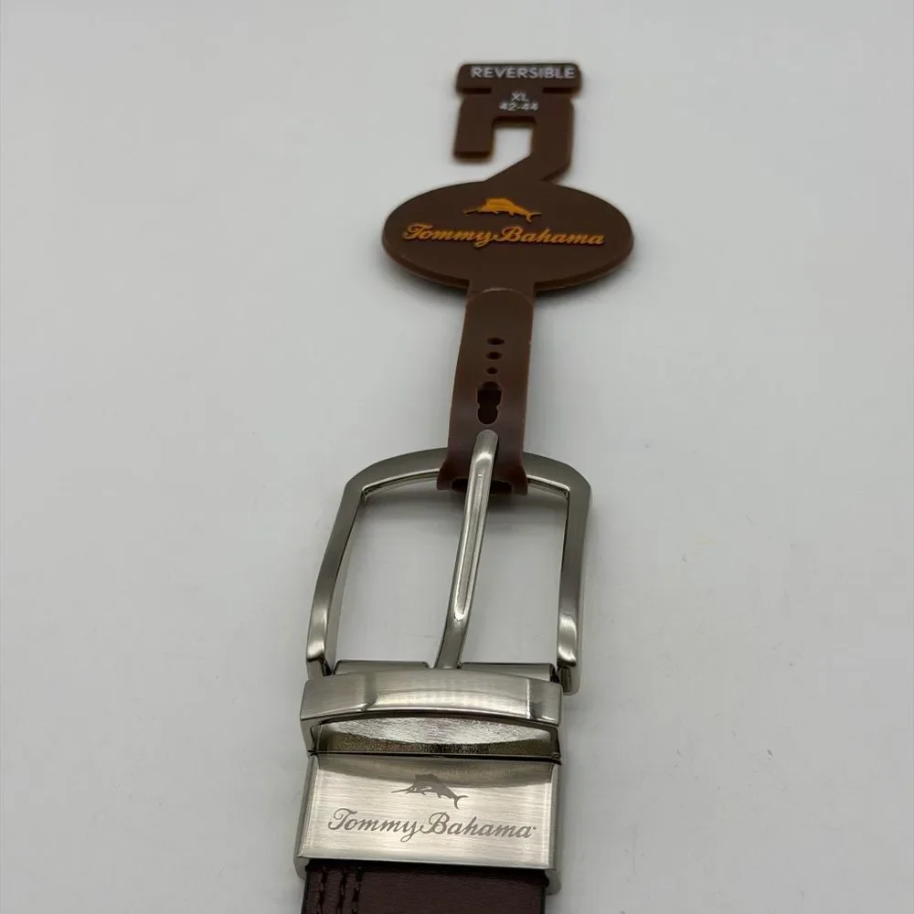 NWT Tommy Bahama Reversible Brown/Black Leather Men’s Belt Size XL 42-44